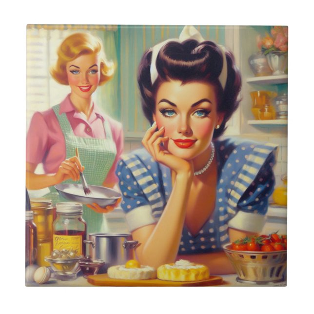 Retro Kitchen Painting Tile (Front)