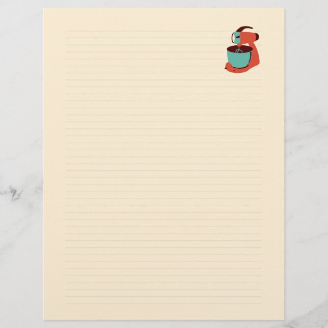 Retro Kitchen Recipe Paper (double-sided) (Front)