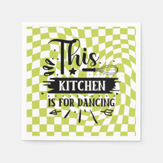 Retro Kitchen Sayings funny Pink Green Napkin