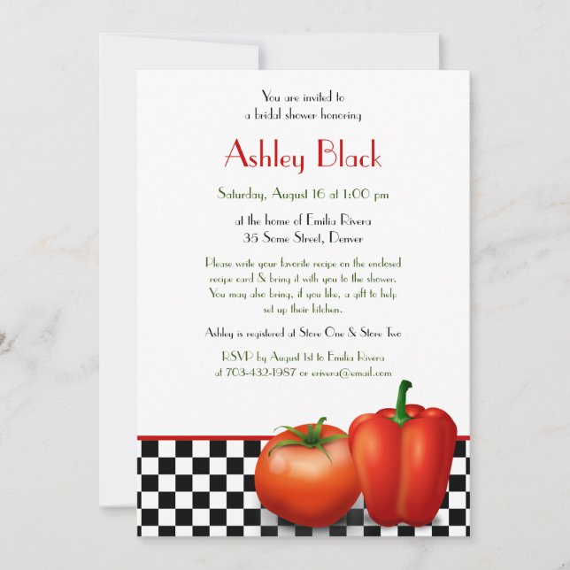 Retro Kitchen Theme Bridal Shower Invitation (Front)