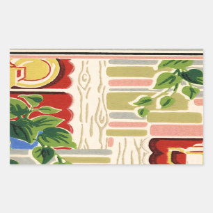 Retro Kitchen Wallpaper Rectangular Sticker