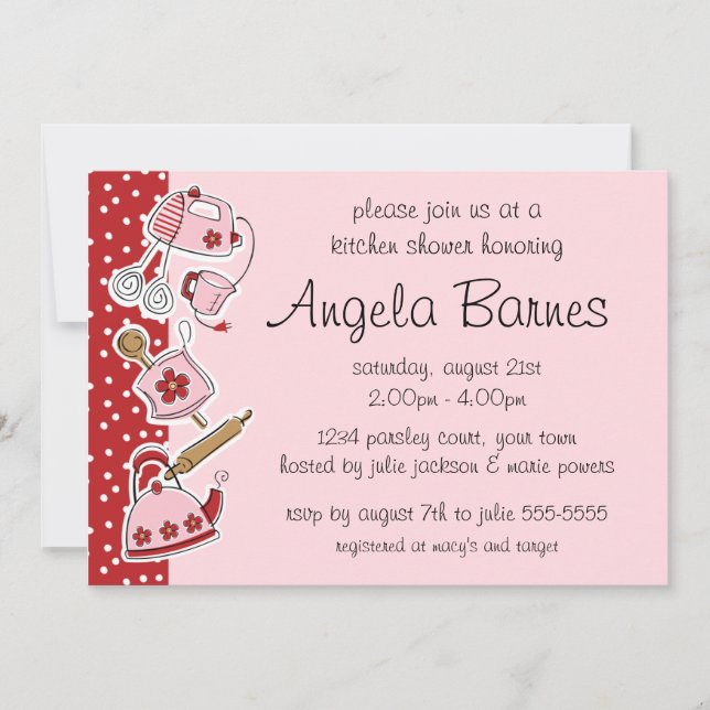 Retro Kitchen Wedding Shower Invitations (Front)