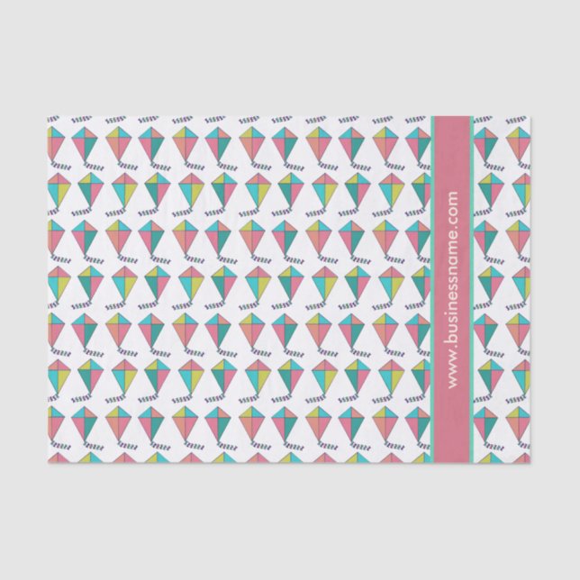 Retro Kite Pattern Custom Text Tissue Paper (Front)
