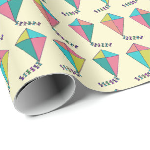 Retro Kite Pattern Wrapping Paper