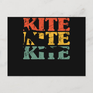 Retro Kite Vintage Surfing Wind Water Wave Surfer Postcard