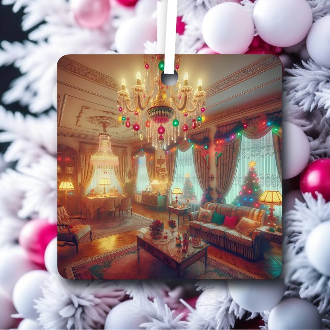 Retro Kitsch Retro Christmas Personalised Metal Tree Decoration (Creator Uploaded)