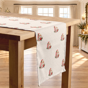 Retro Kitschmas Santa Christmas Short Table Runner