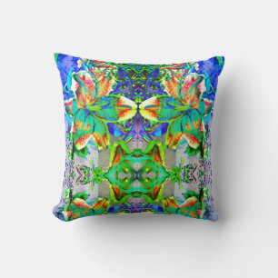 Retro kiwi Lily Mandala Cushion