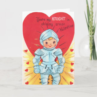 Retro Knight Valentine Holiday Card
