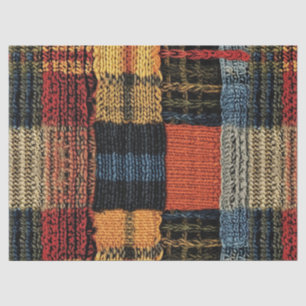 Retro Knit Patchwork - Cosy Autumn Boho Vintage Tissue Paper