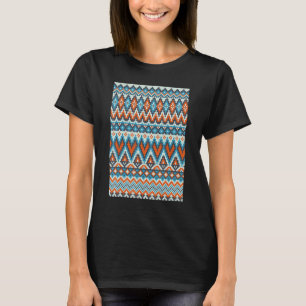 Retro Knitting Crocheting  Knitter Ethnic Pixel Ar T-Shirt