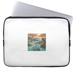 Retro Komodo Island Indonesia Laptop Sleeve