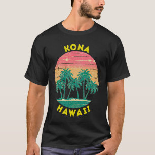Retro Kona Vacation Souvenir Palm Tree T-Shirt