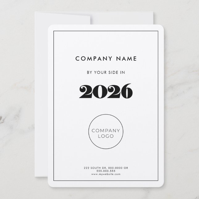 Retro kraft 2023 calendar corporate business holiday card (Front)