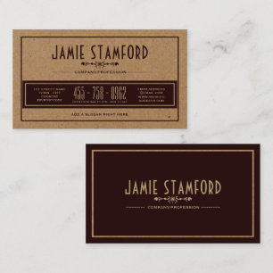 Retro Kraft Paper Effect, Vintage Style Business Card