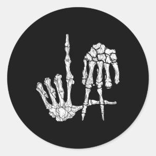 Retro La Hands Skeleton Los Angeles Hand Sign Hall Classic Round Sticker