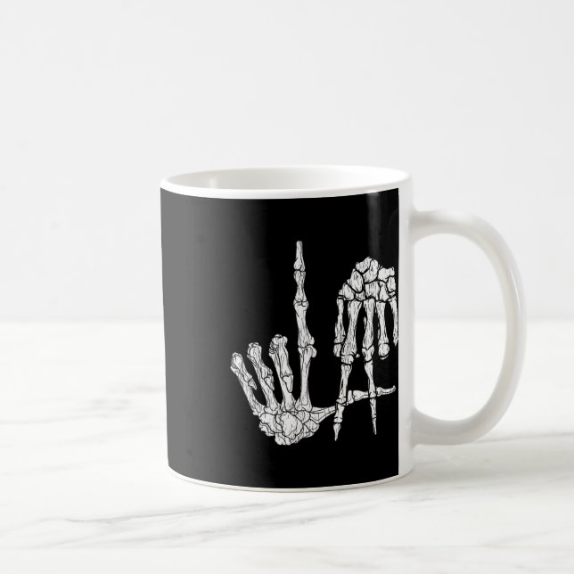 Retro La Hands Skeleton Los Angeles Hand Sign Hall Coffee Mug (Right)