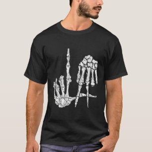 Retro La Hands Skeleton Los Angeles Hand Sign Hall T-Shirt