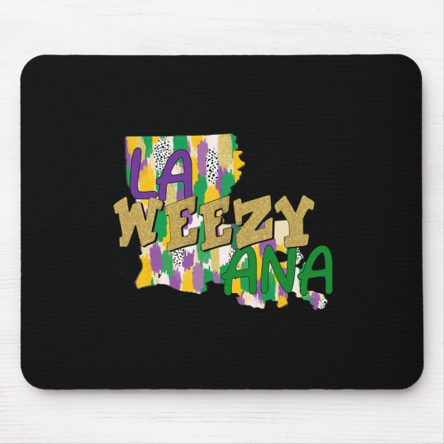 Retro La Weezy Ana Happy Mardi Gras Louisiana New  Mouse Mat (Front)
