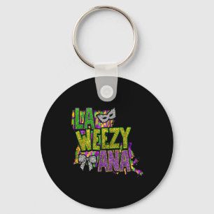 Retro La Weezy Ana Louisiana Mardi Gras New Orlean Key Ring