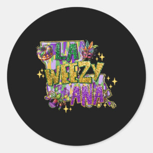 Retro La Weezy Louisiana Map Mardi Gras New Orlean Classic Round Sticker