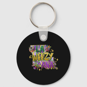 Retro La Weezy Louisiana Map Mardi Gras New Orlean Key Ring