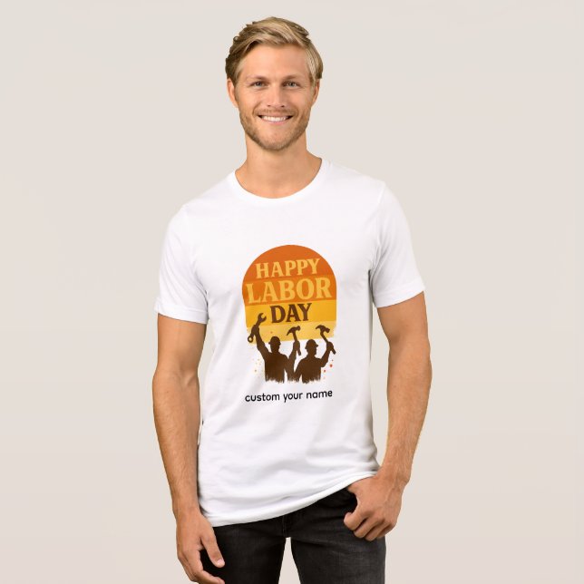 Retro Labour Day Vibe Tri-Blend Shirt (Front Full)