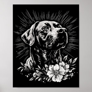 Retro Labrador Retriever Dog Lover Tattoo Style _1 Poster