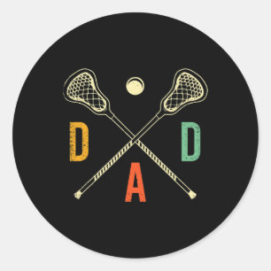 Retro Lacrosse Dad Lax Dad Lax Player Team Sports  Classic Round Sticker