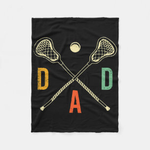 Retro Lacrosse Dad Lax Dad Lax Player Team Sports Fleece Blanket