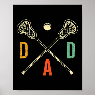 Retro Lacrosse Dad Lax Dad Lax Player Team Sports  Poster