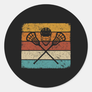 Retro Lacrosse Distressed Vintage Lacrosse Gear St Classic Round Sticker