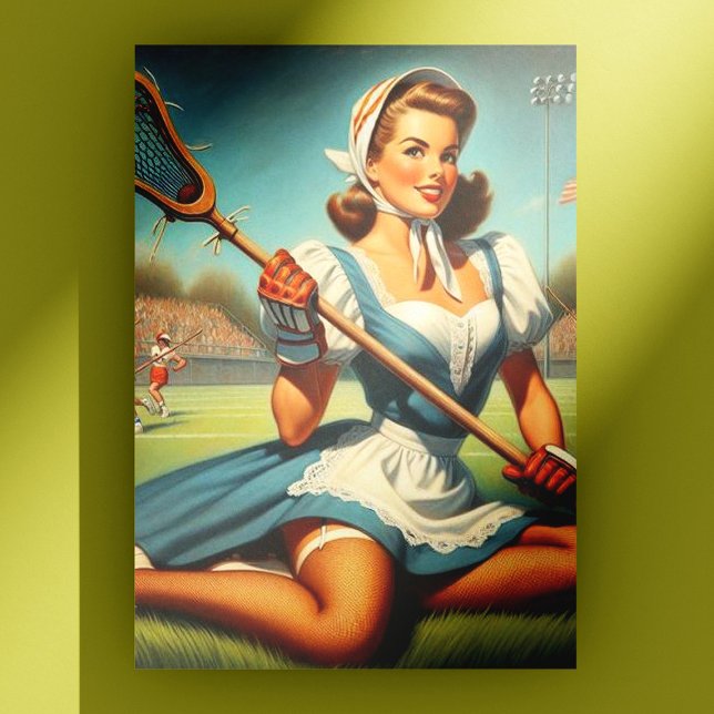 Retro Lacrosse Girl Postcard (Creator Uploaded)