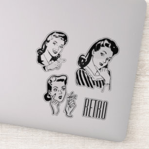Retro Ladies Custom-Cut Vinyl Sticker