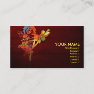 retro lady business card