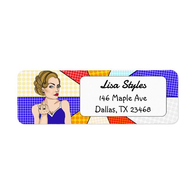 Retro Lady Flipping the Bird Funny Popart (Front)