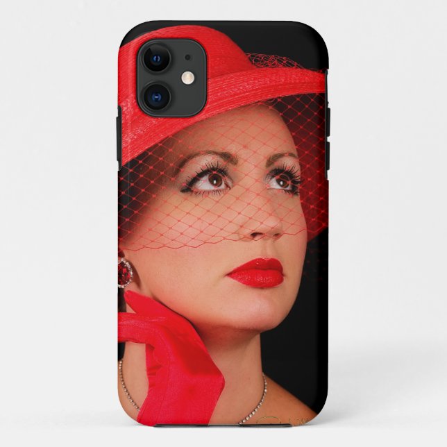 Retro Lady in Red Iphone5 Case-Mate iPhone Case (Back)
