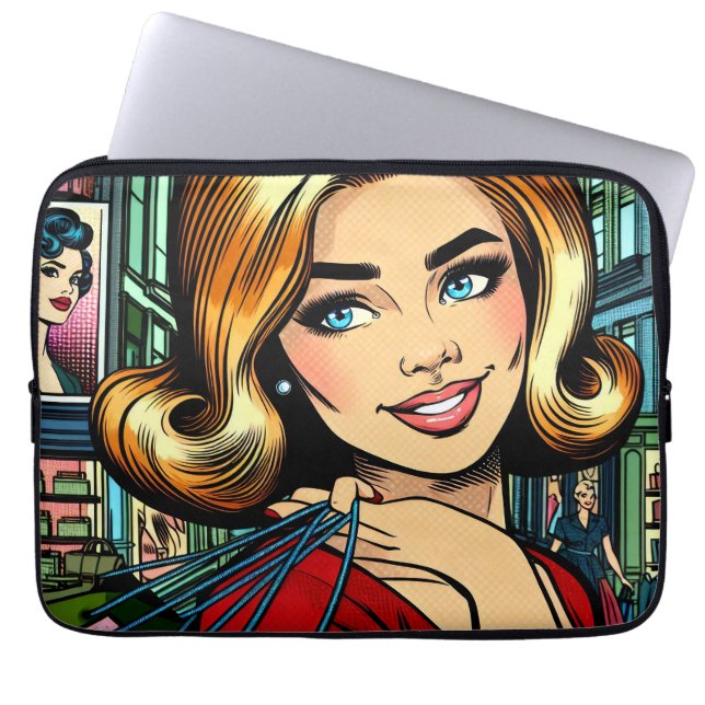 Retro Lady with Shopping Bags Sketchbook (Front)