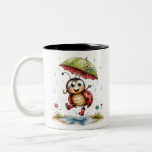 Retro Ladybug Ceramic Mug Colorful Coffee Cup