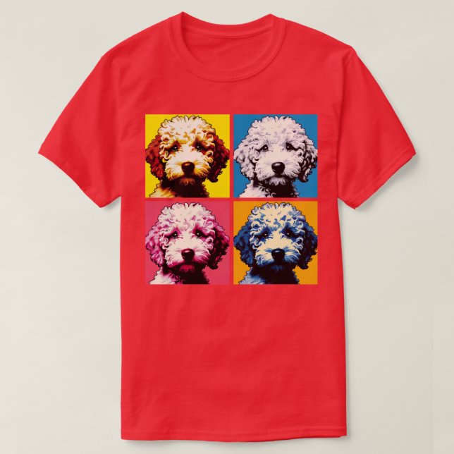 Retro Lagotto Romagnolo Art Cute Puppy T-Shirt (Design Front)