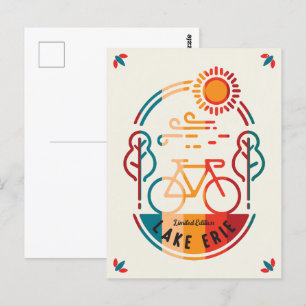 Retro Lake Erie Bike Trail Postcard