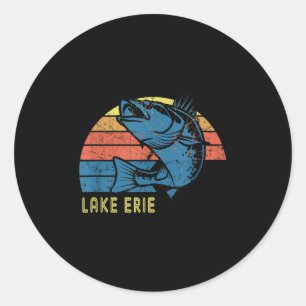 Retro Lake Erie Walleye Fishing Shirt Lake Erie So Classic Round Sticker