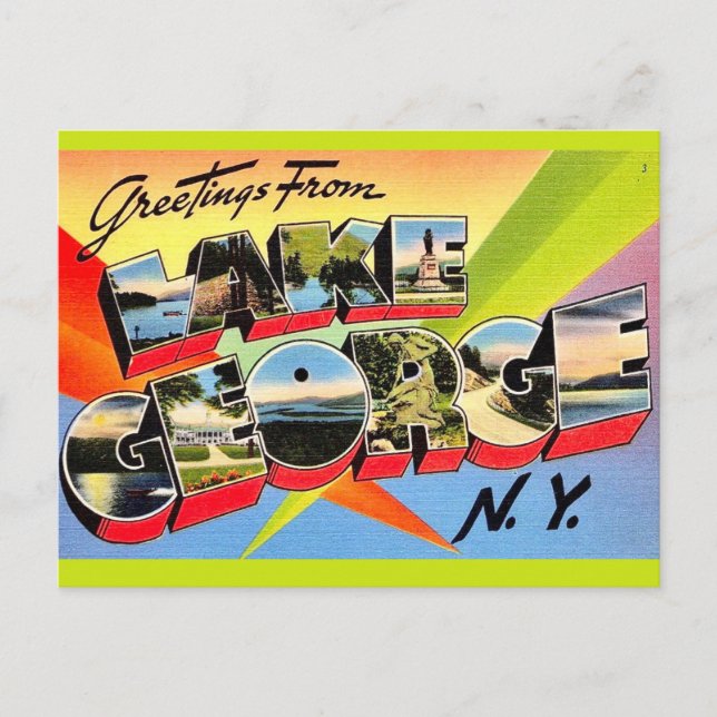 Retro Lake George Postcard (Front)