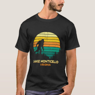 Retro Lake Monticello Virginia Big Foot Souvenir T-Shirt