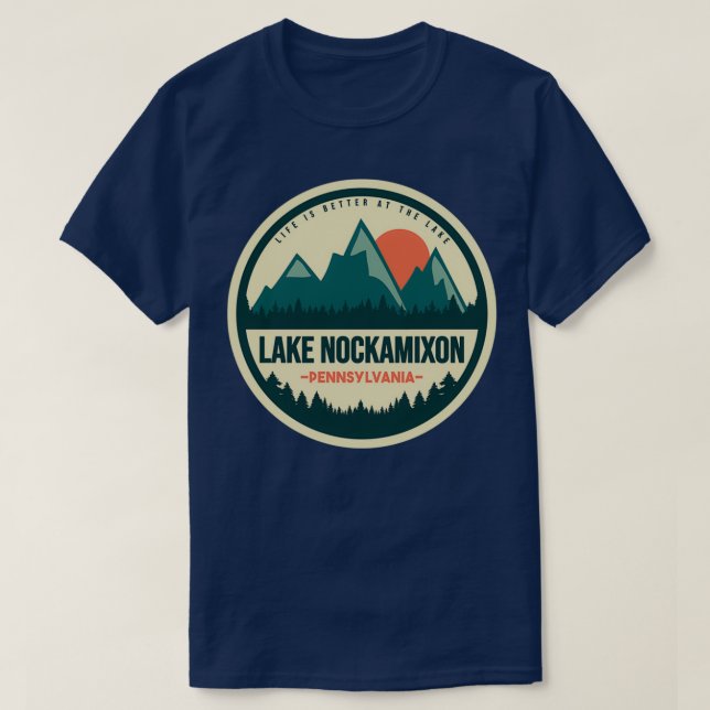Retro Lake Nockamixon Pennsylvania T-Shirt (Design Front)