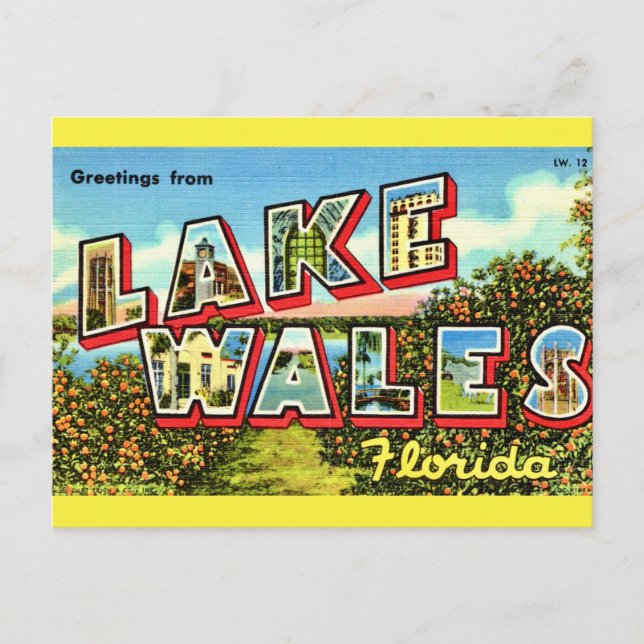 Retro Lake Wales Florida Postcard (Front)