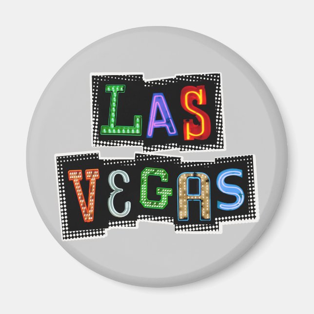 Retro Las Vegas Neon Magnet (Front)