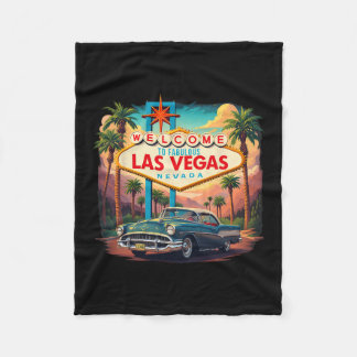 Retro Las Vegas Nevada Las Vegas Souvenir Vacation Fleece Blanket