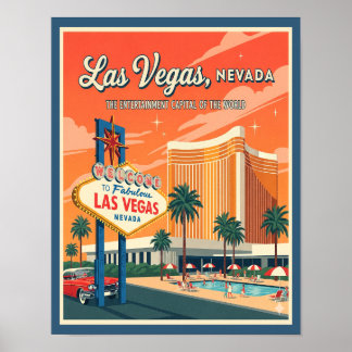 Retro Las Vegas Nevada Travel Poster