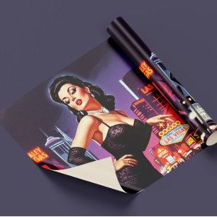 Retro Las Vegas Pin-up Wrapping Paper